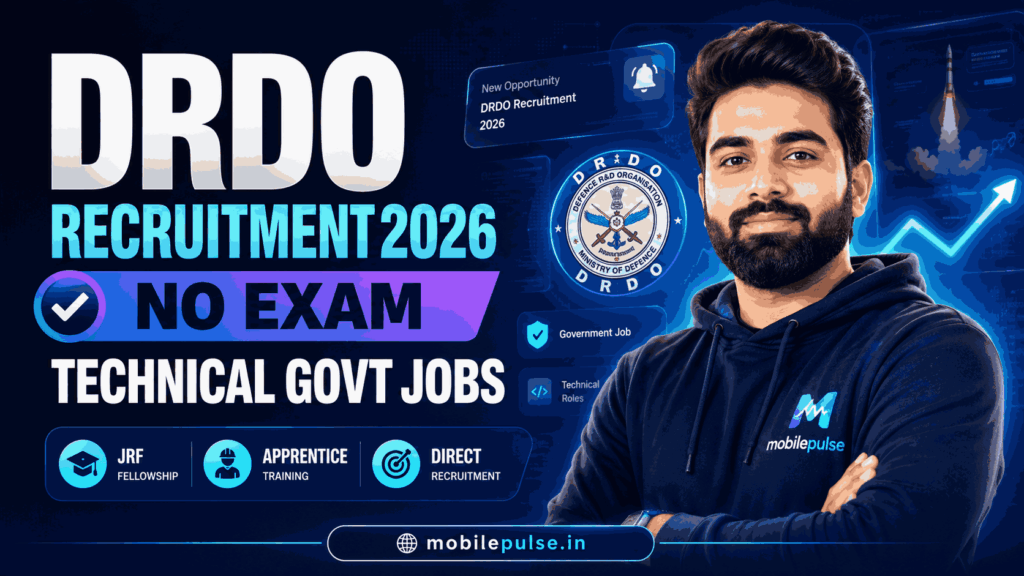 DRDO Recruitment 2026: No Exam Technical Govt Jobs | JRF, Apprentice & Direct