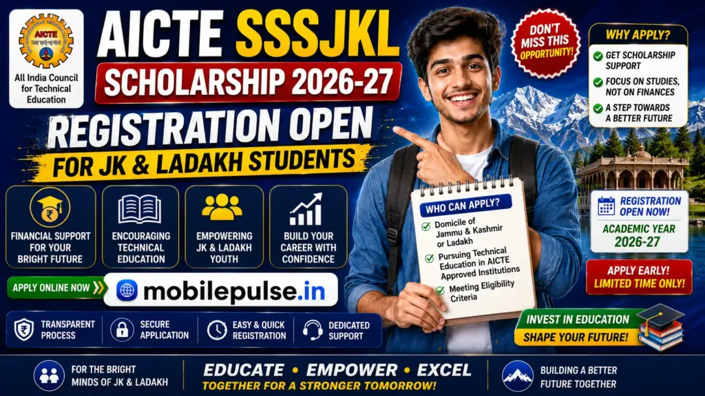 AICTE SSSJKL Scholarship 2026-27